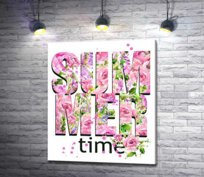 Розовый узор надписи "summertime"