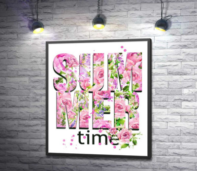 Постер "Трояндовий візерунок напису "summertime""