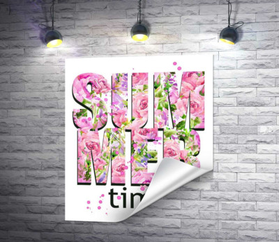 Розовый узор надписи "summertime"