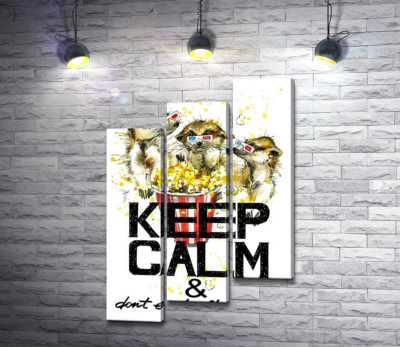 Ховрахи з попкорном за написом "keep calm and don't eat after 6 p.m."