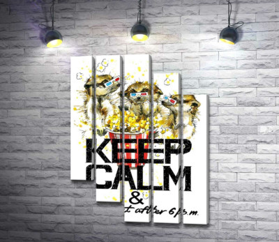Ховрахи з попкорном за написом "keep calm and don't eat after 6 p.m."