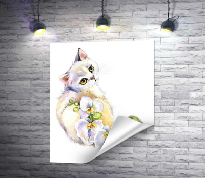 Орхидейный хвост белой кошки