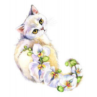 Орхидейный хвост белой кошки