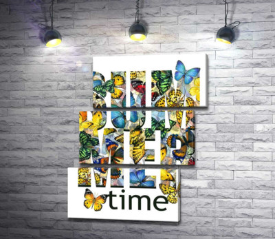 Візерунок з метеликів на написі "summertime"