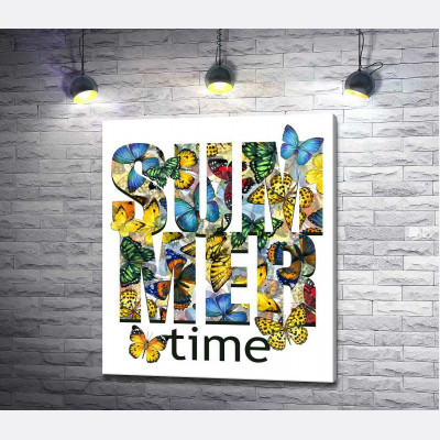 Візерунок з метеликів на написі "summertime"