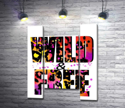 Модульна картина "Леопардовий принт напису "wild and free""