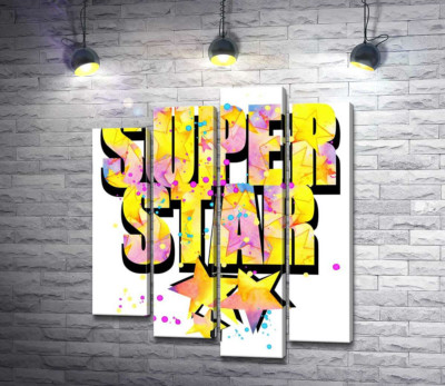 Яркая надпись "super star"