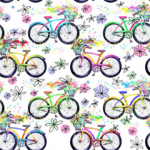 Квітковий візерунок з велосипедами