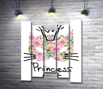 Розовая маска кота с надписью "princess cat"