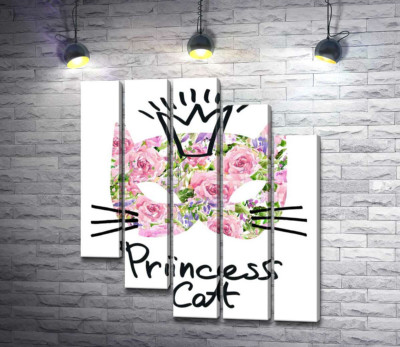 Трояндова маска кота з написом "princess cat"