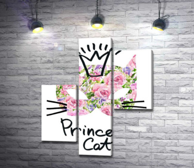 Розовая маска кота с надписью "princess cat"