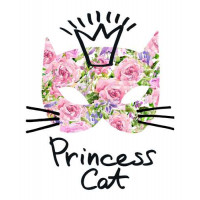 Розовая маска кота с надписью "princess cat"