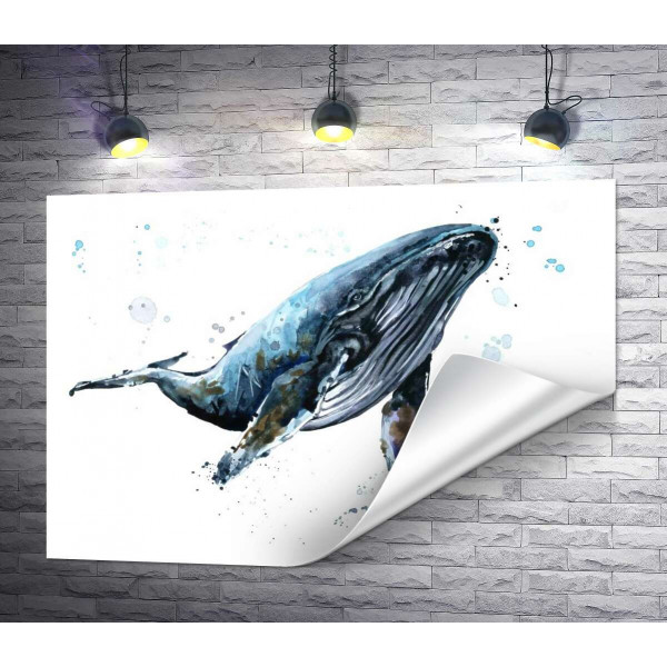 Темный силуэт кита