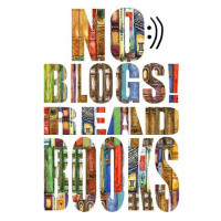 Узор из книг на надписи "No blogs! Read books"