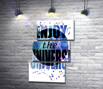 Модульная картина "Надпись "enjoy the universe" на круглом фоне"