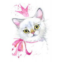 Ніжна кішечка з рожевим бантиком та короною