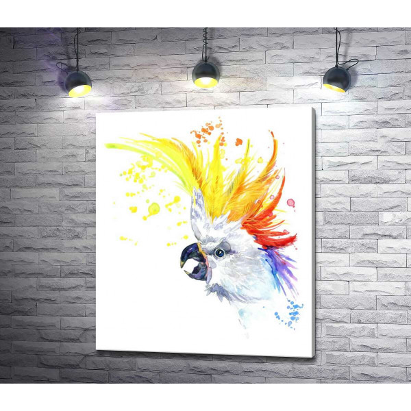 Папуга какаду з кольоровим чубом