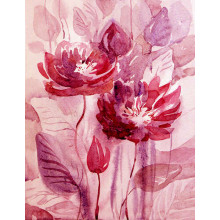 Рожевий візерунок із акварельних квітів