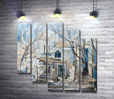 Модульная картина "Простые формы городского дома"