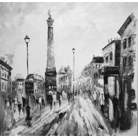 Трафальгарская площадь (Trafalgar Square) в градиенте черно-белых тонов