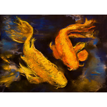 Золоті силуети риб видніються біля поверхні води