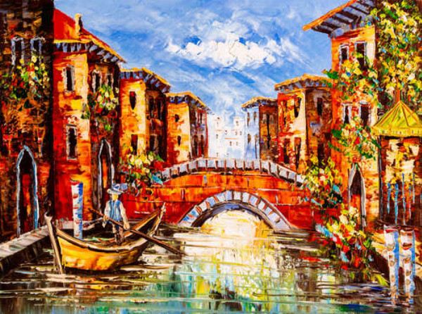 Маленький міст через канал об'єднує венеційську вулицю
