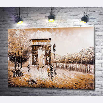 Изысканный силуэт Триумфальной арки (Arc de Triomphe)