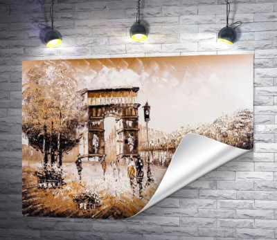 Изысканный силуэт Триумфальной арки (Arc de Triomphe)