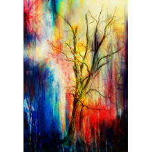 Дерево на фоні палітри кольорів