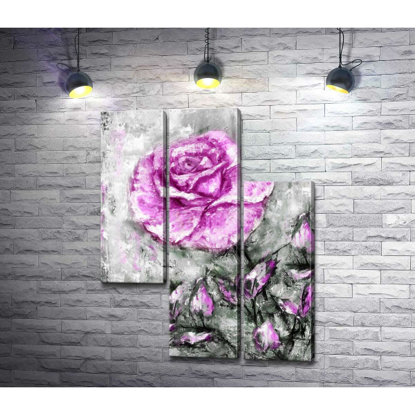 Розовая яркость винтажной розы