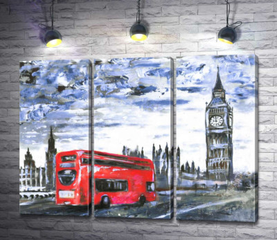 Червоний автобус мчить по Вестмінстерському мосту (Westminster bridge)