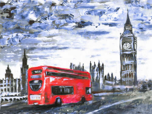 Червоний автобус мчить по Вестмінстерському мосту (Westminster bridge)
