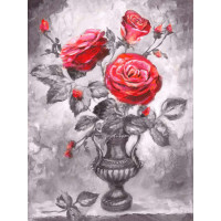 Красный акцент на страстных цветах роз