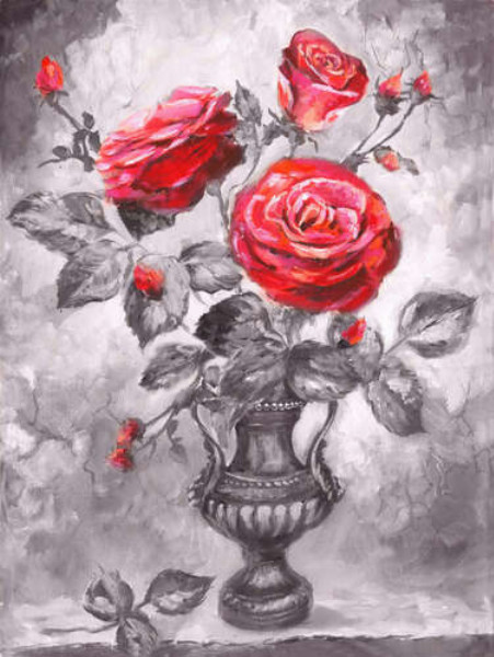 Червоний акцент на пристрасних квітах троянд