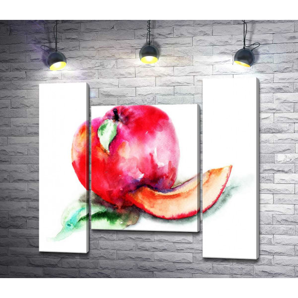 Акварельний малюнок яблука