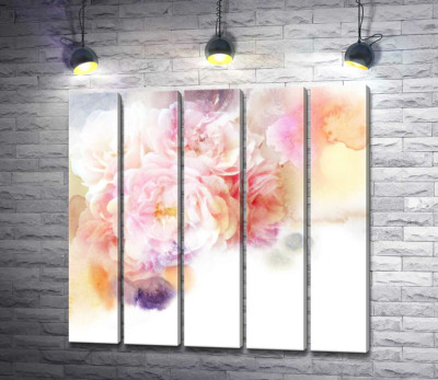 Ажурний букет троянд на акварельному фоні