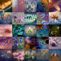 Удивительное сочетание красоты цветов и росы в фиолетово-голубых тонах