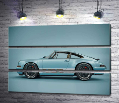 Модульна картина "Блакитний гоночний автомобіль Porsche 911 Carrera RSR"