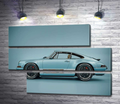 Модульна картина "Блакитний гоночний автомобіль Porsche 911 Carrera RSR"