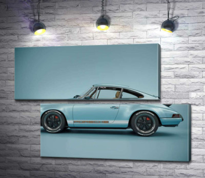 Модульна картина "Блакитний гоночний автомобіль Porsche 911 Carrera RSR"