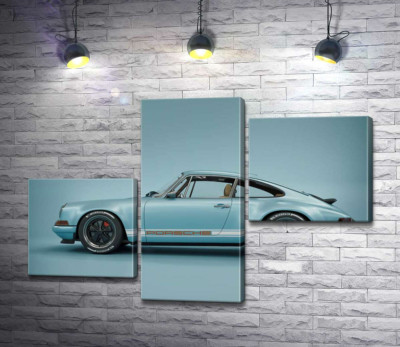 Модульна картина "Блакитний гоночний автомобіль Porsche 911 Carrera RSR"
