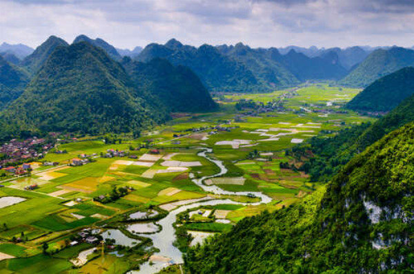 Рисова долина Бак Сон (Bac Son) охороняється рядами зелених гір 