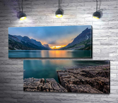 Модульна картина "Кам'янистий берег озера святої Марії (Saint Mary Lake)"