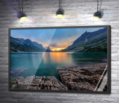 Постер "Каменистый берег озера святой Марии (Saint Mary Lake)"