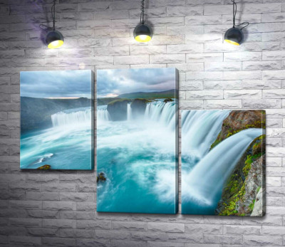 Модульная картина "Бирюзовая красота водопада Годафосс (Godafoss)"