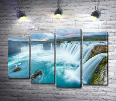 Модульная картина "Бирюзовая красота водопада Годафосс (Godafoss)"