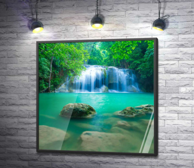 Постер "Бирюзовая вода водопада Эраван (Erawan falls)"