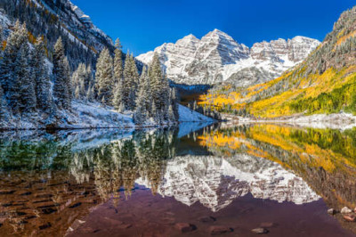 Зустріч зими та осені на озері Марун (Maroon Lake)