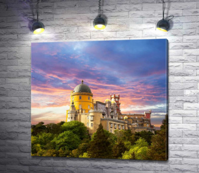 Романтичний палац Пена (Palacio Nacional da Pena) в оточенні дерев