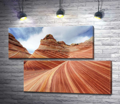 Модульна картина "Плавні вигини шарів скель на схилі Койот-Бют (Coyote Buttes)"